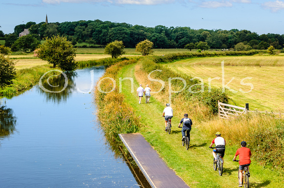 Walkers and cyclists, Glasson Branch, Lancaster Canal
